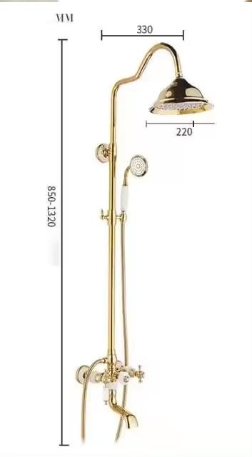 Aquieen Aquieen Wall Mounted Single Lever Bathing Mixer With Sliding RailHand Shower and Overehead Shower  - Image 3