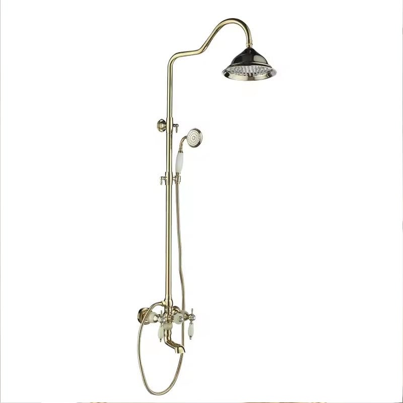 Aquieen Aquieen Wall Mounted Single Lever Bathing Mixer With Sliding RailHand Shower and Overehead Shower  - Image 2