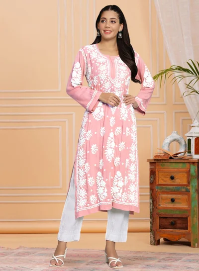 الايا مطرزة يدويا شيكانكاري مستقيم مشروط-AL3682