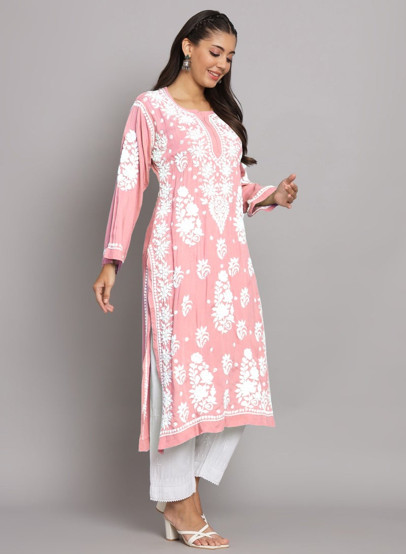 الايا مطرزة يدويا شيكانكاري مستقيم مشروط-AL3682  - Image 3