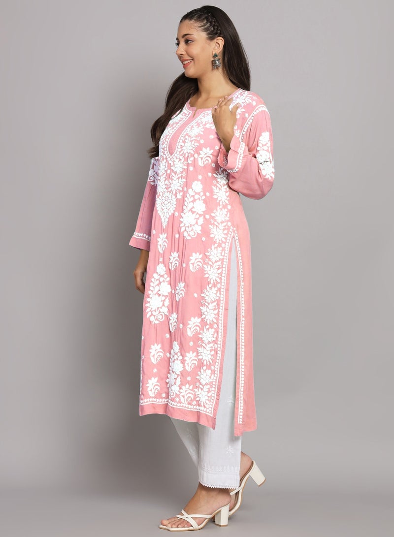 الايا مطرزة يدويا شيكانكاري مستقيم مشروط-AL3682  - Image 4