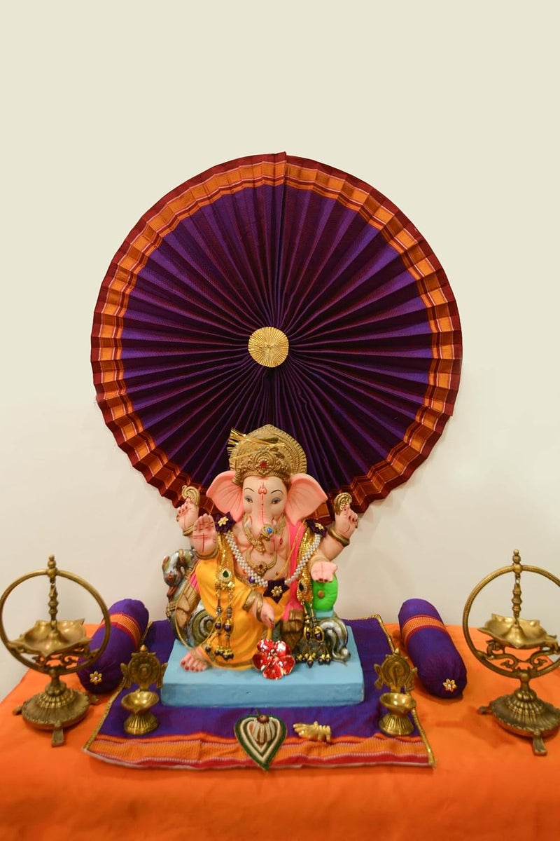 PUNYATVA Aasan and Load Combo for Ganpati PujaChowki Aasana for PoojaAasan for Varlakshmi Devi Margshirsha Durga Maa Lakshmi IdolGauri Ganpati Festival Decoration AccessoriesJewellery - Image 3