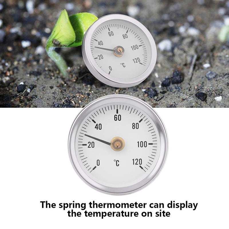 klarako 63mm 0 120 IP55 Waterproof Dustproof Bimetal Thermometer Spring Thermometer Temperature Gauge with Clip on Spring for Pipes , Surface ,Oil , Power Plants , Boat ,etc - Image 3