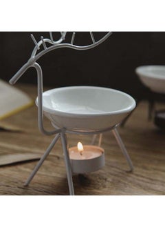 Y&D Deer Ceramic Plate Incense Essential Oil Burner White 16x6.5x11centimeter  - Image 2