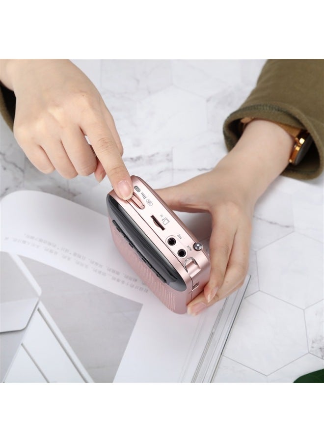 SOAIY S588fm Wireless Lavalier Amplifier, Teacher-specific Smart Anti-howling, 13w High Power, Usb Microphone Speaker, Outdoor Portable Bluetooth Speaker Radio, Gold Color - Image 5
