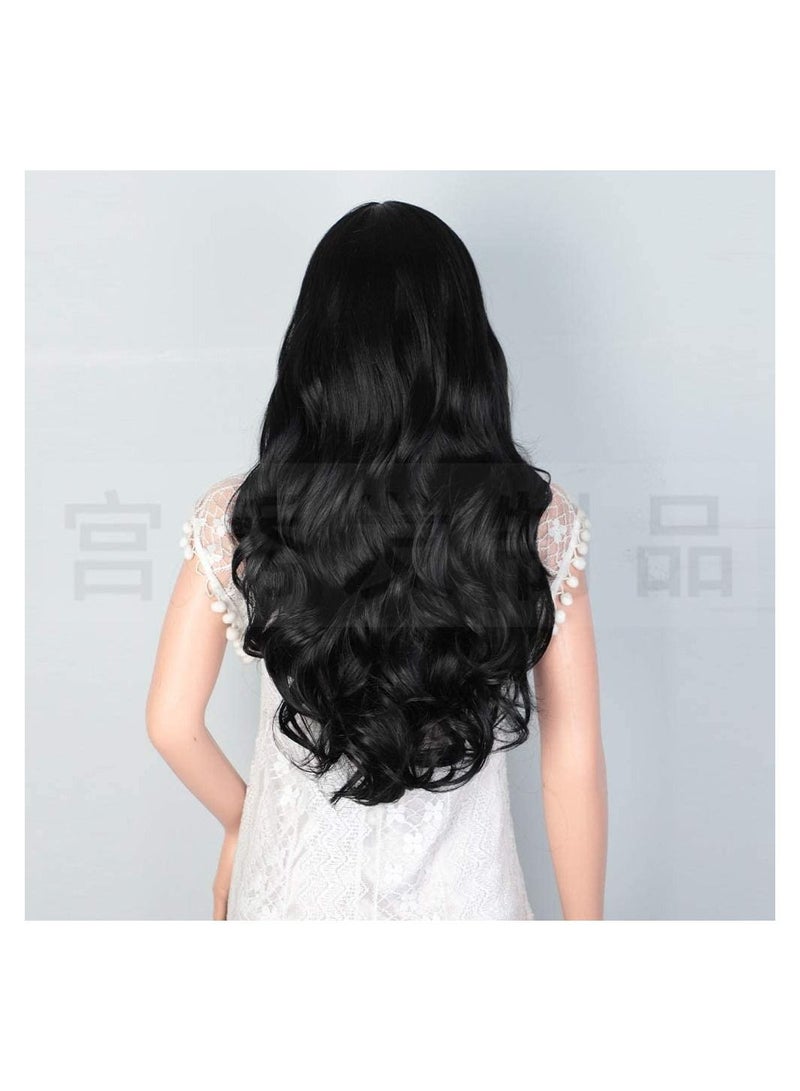 إستيل أزياء استيل باروكة دانتيل أمامية صغيرة للنساء. (أسود متوسط ​​فضفاض متموج) - Image 2