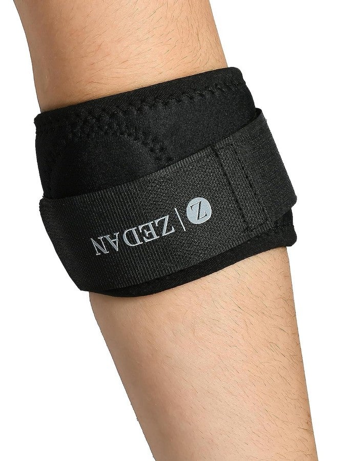 ZEDAN Neoprene Tennis Elbow Support For Men & Women|For Pain Relief In Bursitis,Tendonitis|Skin Friendly Elbow Band/Guard|Adjustable Strap|For Tennis,Workout,Gym Badminton,Cricket - Black - One Size - Image 1