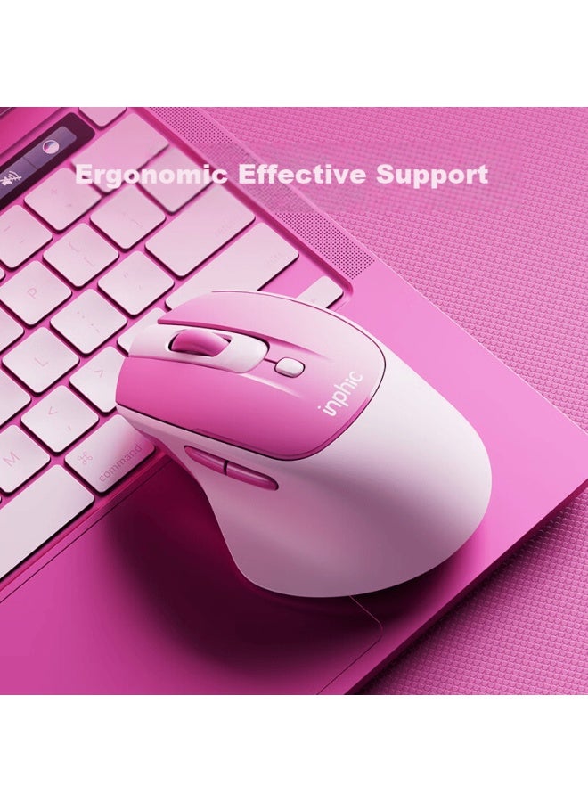 Inphic M2 Wireless Rechargeable Silent Ergonomic Office Computer Desktop Laptop 2.4g Universal Portable Type-c Blue Mouse - Image 2