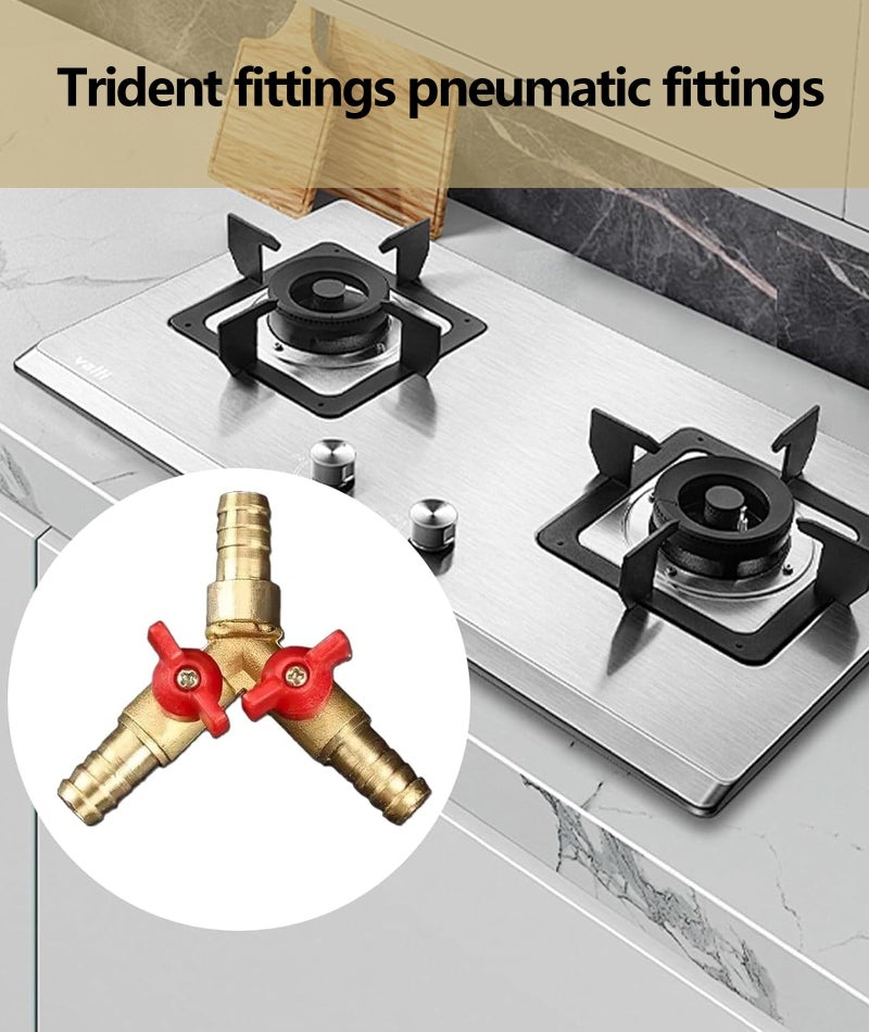 RupeeRise Gas Pipe Connector, Y-Shaped 3-Way Valve with Switch for Regulator,Pipe Fitting for Garden, Shipbuilding, Construction, Automotive ﻿ - Image 4