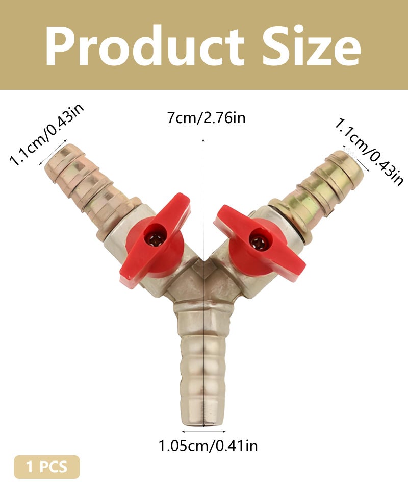 RupeeRise Gas Pipe Connector, Y-Shaped 3-Way Valve with Switch for Regulator,Pipe Fitting for Garden, Shipbuilding, Construction, Automotive ﻿ - Image 2