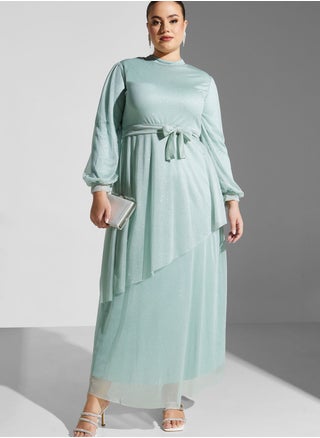 Plus size layered detail fit  flare dress - pzsku/Z3B320DDD258CA7BF0402Z/45/1746747025/68f6657a-b486-496a-969b-843b084a395e