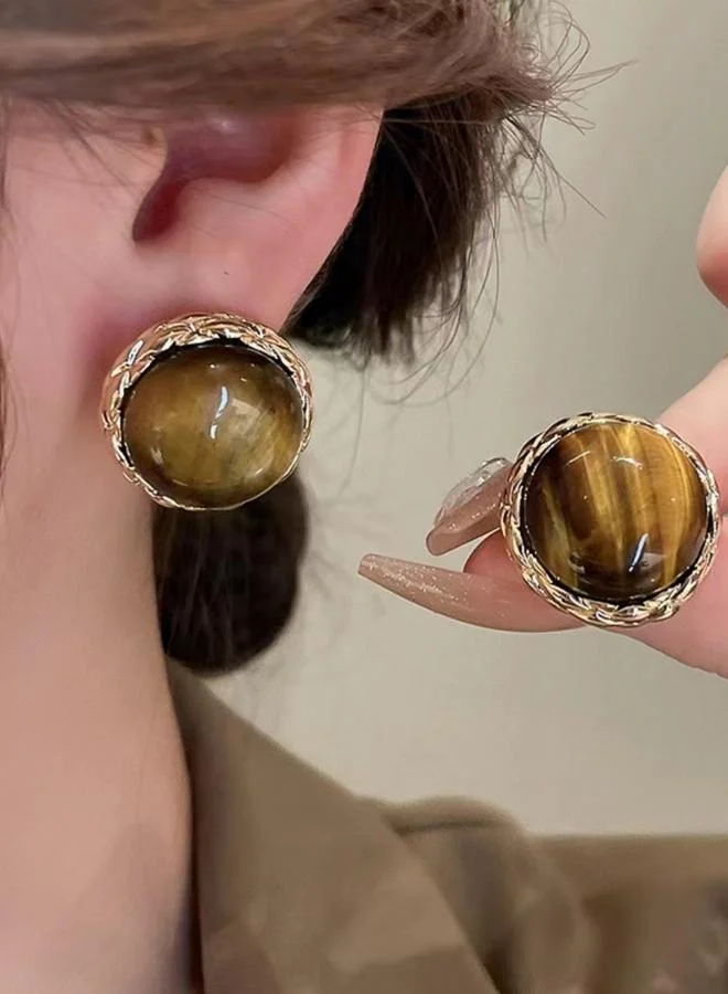 تايك تو أقراط بحجر عين النمر