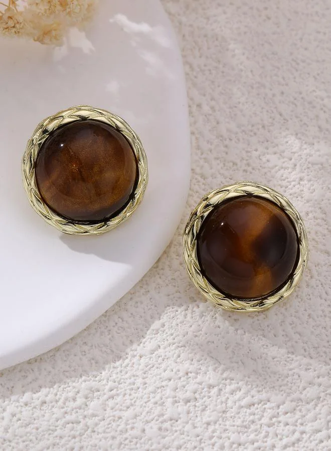 تايك تو أقراط بحجر عين النمر