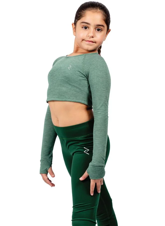 ZAECY Girl's Full Sleeve Crop Top