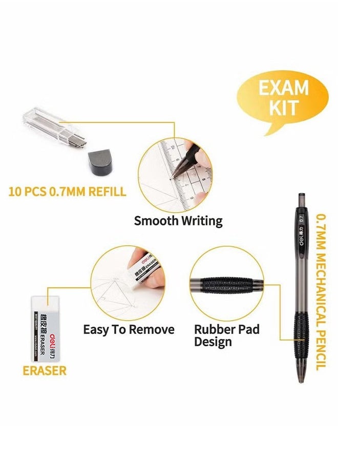 HY Math Geometry Tool Plastic Clear Ruler Sets Protractor Triangular Ruler Drawing Compass for School Student Classroom, High Quality Material for Long Time and Durable Use  - Image 4