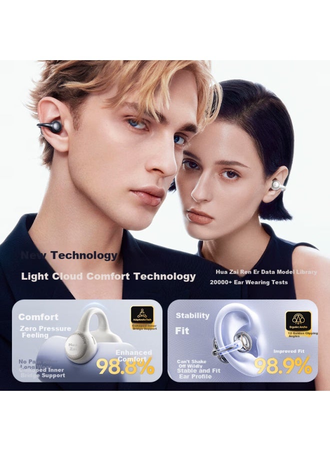 Walker Flower Mpow Flame S Bluetooth Headphones, Wireless Sports Earphones With Open-ear Design, Comfortable Fit, Long Battery Life, Compatible With Apple, Huawei, Xiaomi - Glass Black - Image 1