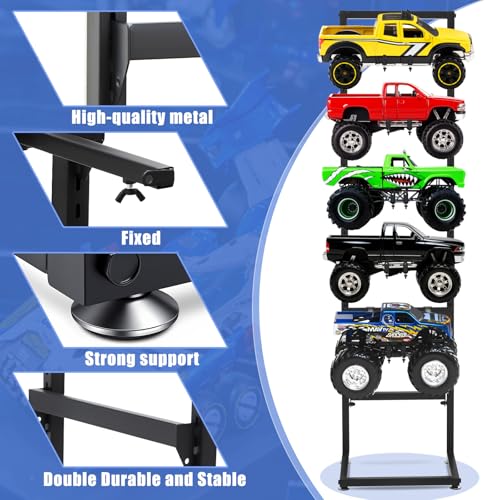 AceOrbit RC Car Stand Display Rack 15 x 13 x 60 Storage System for 110 112 118 124 132 Multiple Scale CarsTrucks Stand Shelf MultiLayer Workstation RackBlack - Image 5