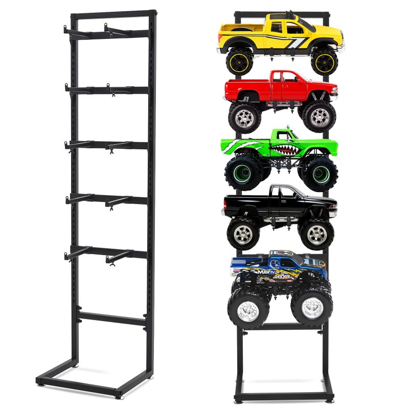 AceOrbit RC Car Stand Display Rack 15 x 13 x 60 Storage System for 110 112 118 124 132 Multiple Scale CarsTrucks Stand Shelf MultiLayer Workstation RackBlack - Image 3