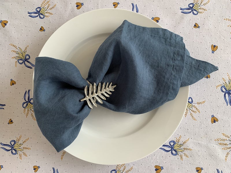 Eight Owls Linen Napkins -100% French Flax - Stonewashed Pure Linen Cloth Napkins - Size 18 Inch x 18 Inch - Set of 4 (Soft Teal Blue) - Image 3