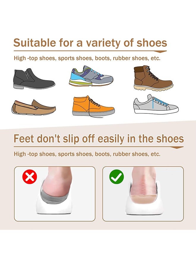 2 pcs Women's Heel Lifts, Gel Height Increasing Insoles, Soft Shoe Lifts for Uneven Legs, Shoe Lifts for Women, 0.6 Inch Heel Lifts for Leg Length Discrepancy, Comfort Half Foot Insoles for Heel Pain - Image 5