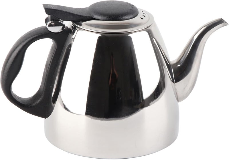 Fdit 1.5L Stainless Steel Coffee Pot Thick Base Teapot with Large Lid Opening for Office Break Room (1.5L) - Image 1