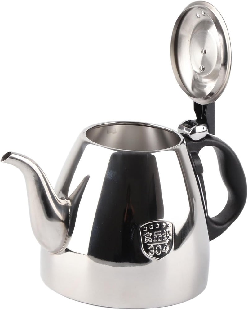 Fdit 1.5L Stainless Steel Coffee Pot Thick Base Teapot with Large Lid Opening for Office Break Room (1.5L) - Image 4