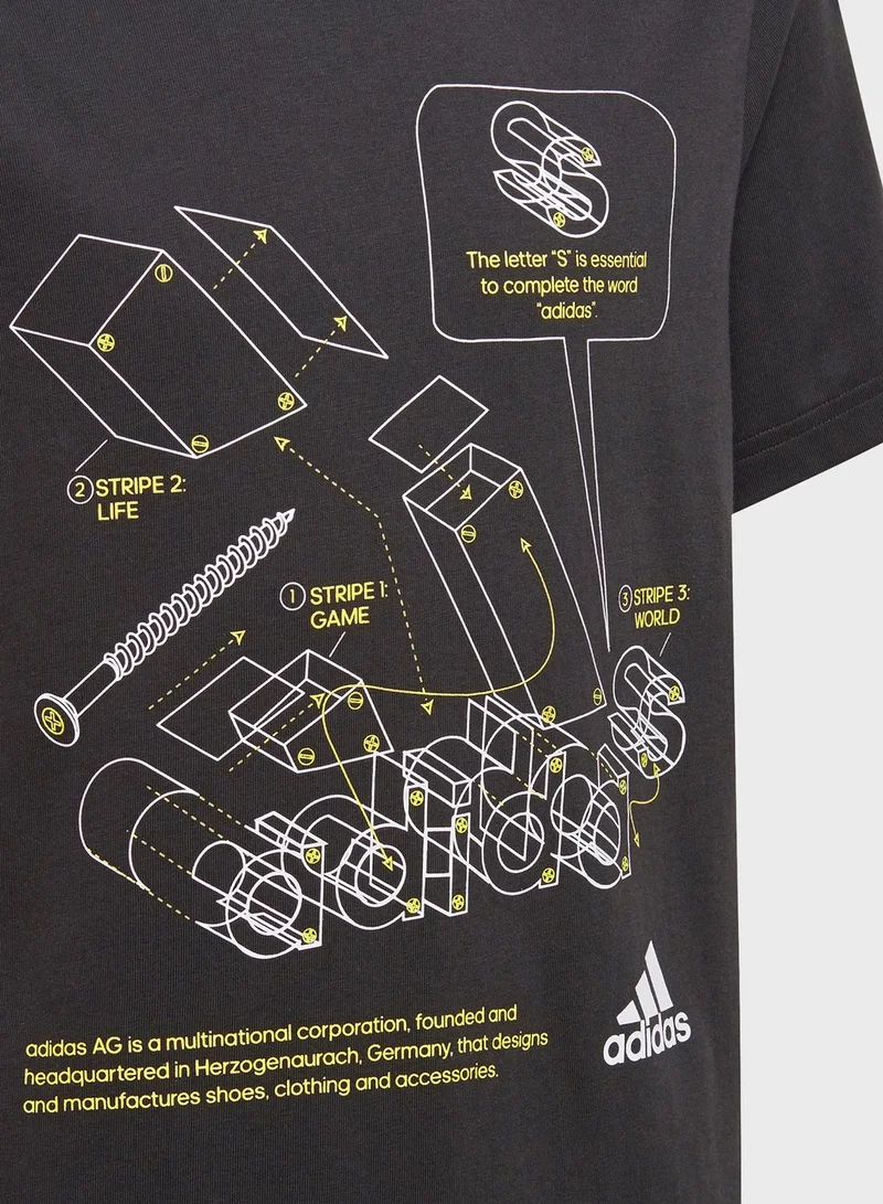 Adidas Youth Tech Badge Of Sports T-Shirt