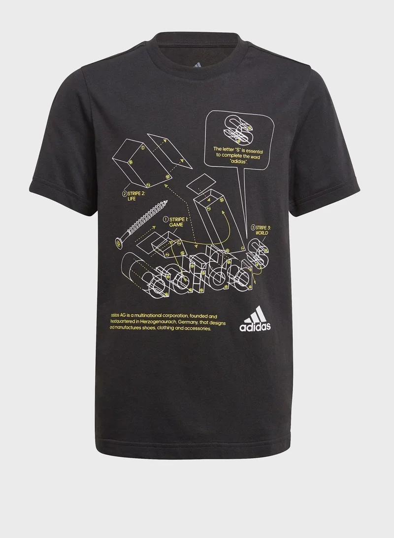 Adidas Youth Tech Badge Of Sports T-Shirt