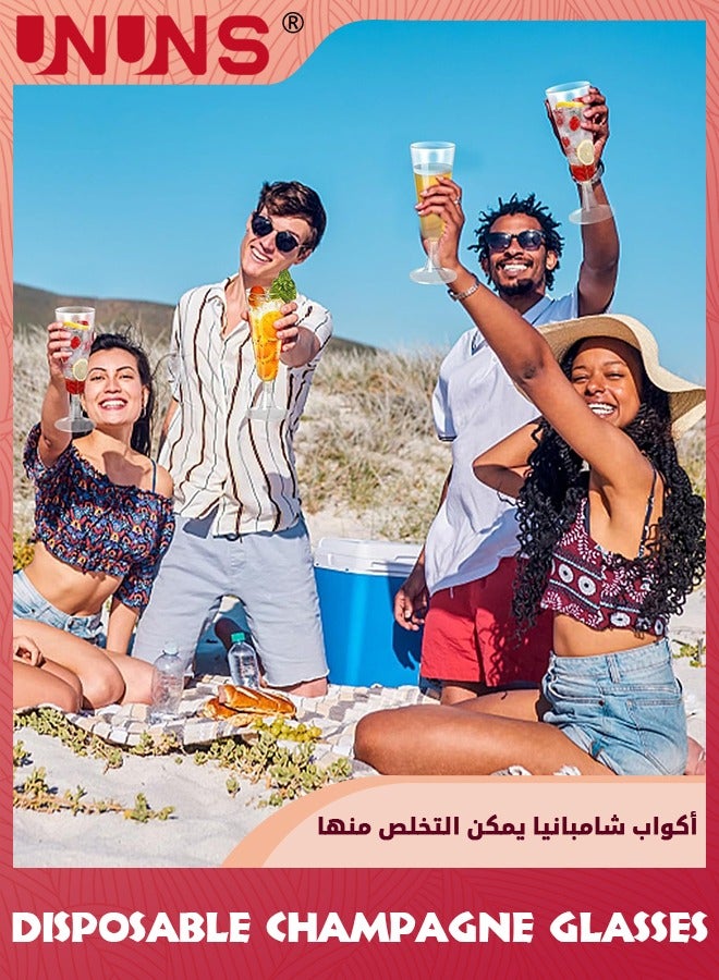 UNUNS أكواب بلاستيكية، عبوة 40 كوب زجاجات قابلة للتصرف، 5.5 أونصة أكواب ميموزا بلاستيكية شفافة أكريليك لأكواب حفلات الزفاف - Image 4