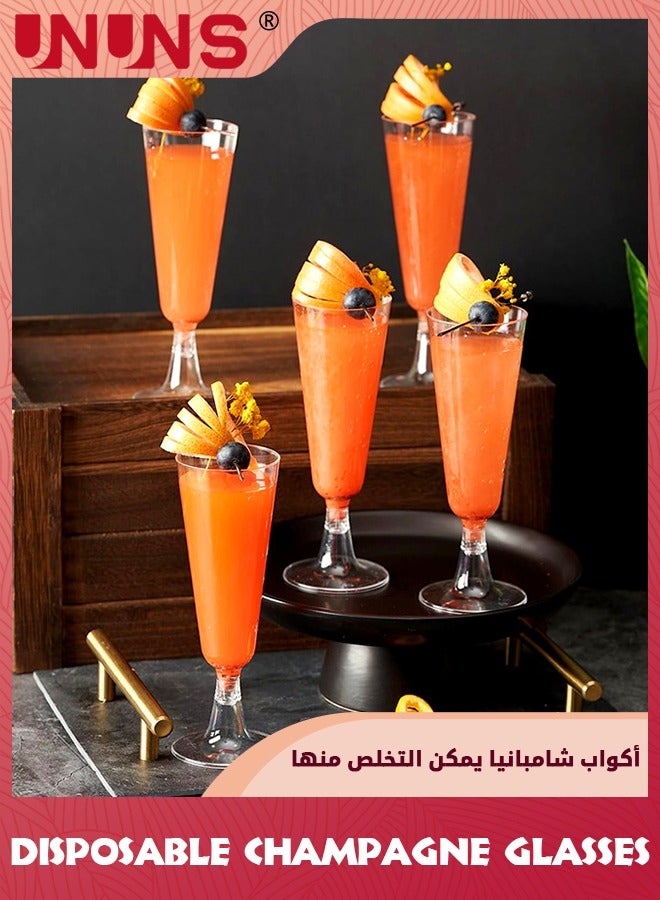 UNUNS أكواب بلاستيكية، عبوة 40 كوب زجاجات قابلة للتصرف، 5.5 أونصة أكواب ميموزا بلاستيكية شفافة أكريليك لأكواب حفلات الزفاف - Image 5