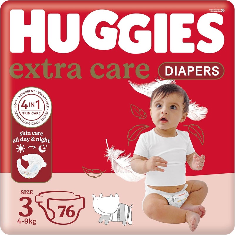 Huggies Extra Care Size 3 Jumbo Pack Diapers - Image 1