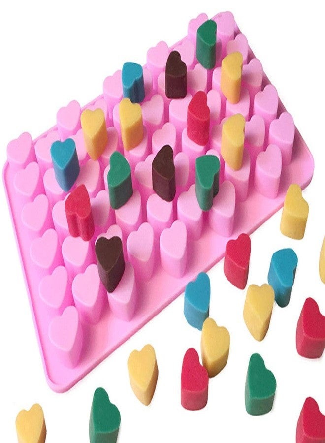 MATIN IMPEX Matin Silicon Soap, Chocolate and Candy Moulds, 55 Cavity Mini Hearts Shape, Pink Color, Reusable (CFM062) - Image 2