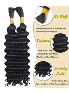 Bulk Human Hair For Braiding 13A Curly Human Hair Bundles For Black Women, 20 Inch, 100G, Deep Wave, No Weft, Boho Braids, 100% Unprocessed Brazilian Virgin Human Hair Extensions - pzsku/Z3B326509DF347CB6C207Z/45/_/1734183284/bad6ab42-624c-4900-97b1-29cf0186905b