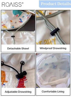 roaiss Detachable Kids Anti-UV Bucket Hat with Shawl, UPF 50+ Sun Protection Soft Breathable Quick-drying Sun Cap for Boys & Girls Adjustable Size  - Image 4