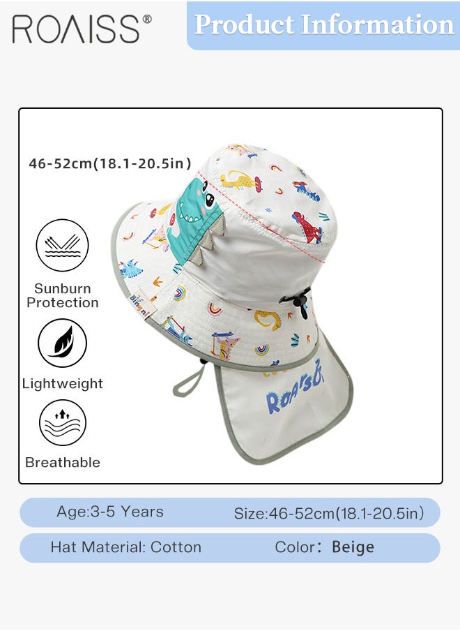roaiss Detachable Kids Anti-UV Bucket Hat with Shawl, UPF 50+ Sun Protection Soft Breathable Quick-drying Sun Cap for Boys & Girls Adjustable Size  - Image 3