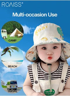 roaiss Detachable Kids Anti-UV Bucket Hat with Shawl, UPF 50+ Sun Protection Soft Breathable Quick-drying Sun Cap for Boys & Girls Adjustable Size  - Image 5