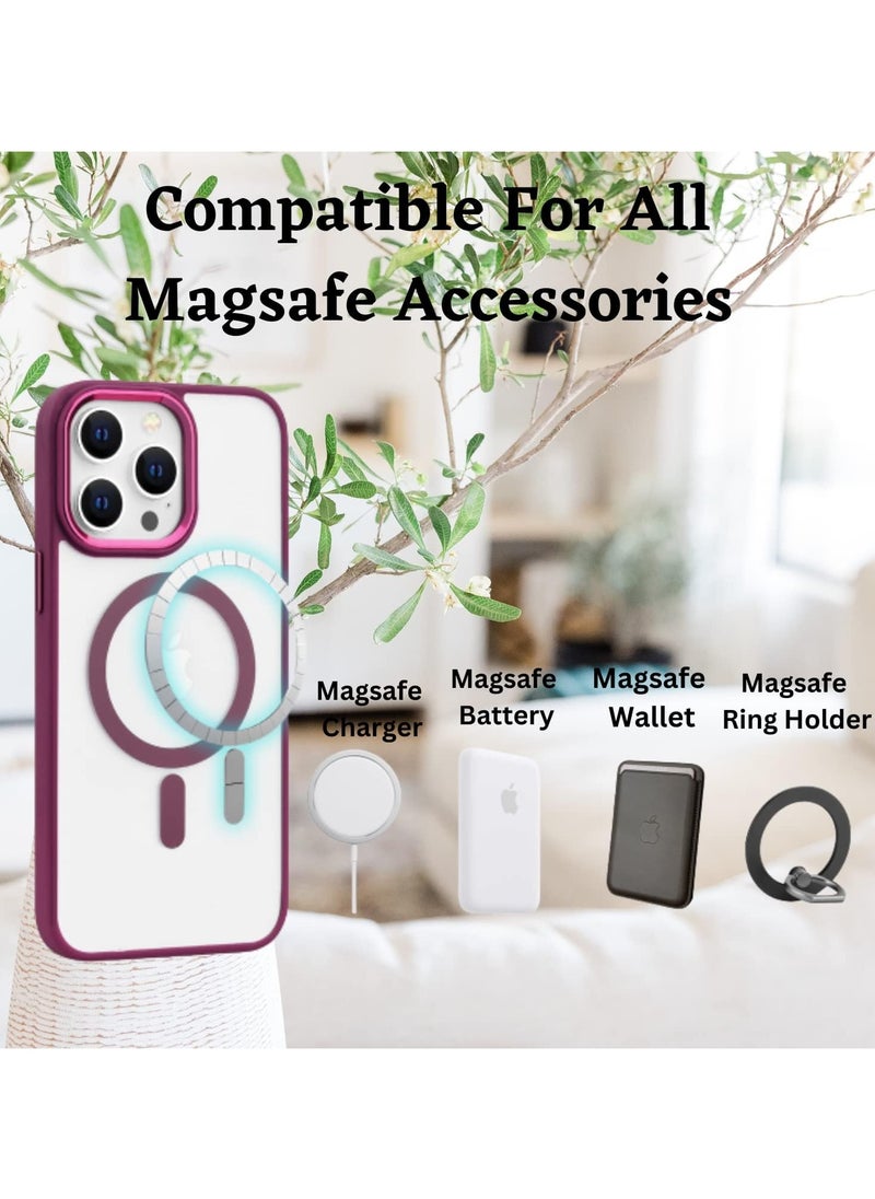 Generic - iPhone 16 Pro claret Case, Camera Control Compatible with MagSafe, Camera Protection, Shockproof Thin Cover, Resists Yellowing and Scratches, Magnetic Phone Case for iPhone 16 Pro claret color case - Image 1