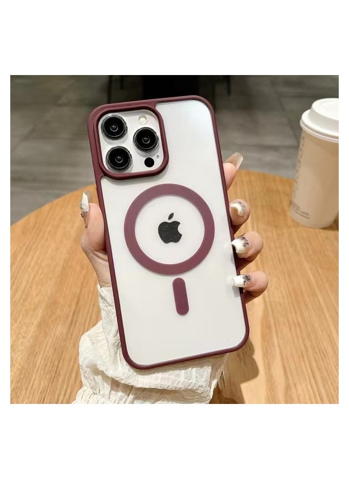 Generic - iPhone 16 Pro claret Case, Camera Control Compatible with MagSafe, Camera Protection, Shockproof Thin Cover, Resists Yellowing and Scratches, Magnetic Phone Case for iPhone 16 Pro claret color case - Image 1