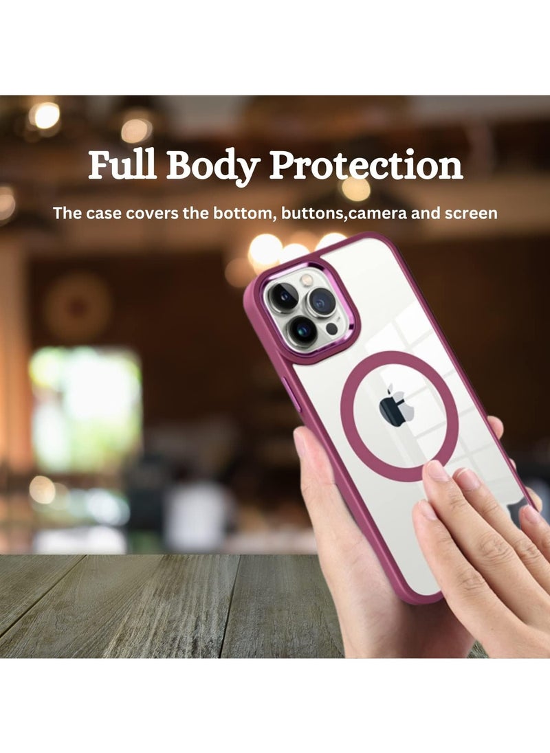 Generic - iPhone 16 Pro claret Case, Camera Control Compatible with MagSafe, Camera Protection, Shockproof Thin Cover, Resists Yellowing and Scratches, Magnetic Phone Case for iPhone 16 Pro claret color case - Image 1