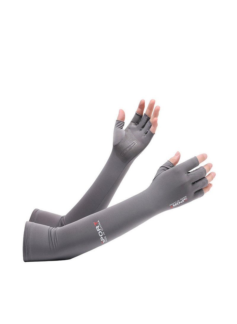 أكمام ثلجية للحماية من الشمس، نصف أصابع، رياضات خارجية، قيادة، أكمام ثلجية، قفازات ذراع مضادة للأشعة فوق البنفسجية، أكمام ثلجية للذراع - Image 1