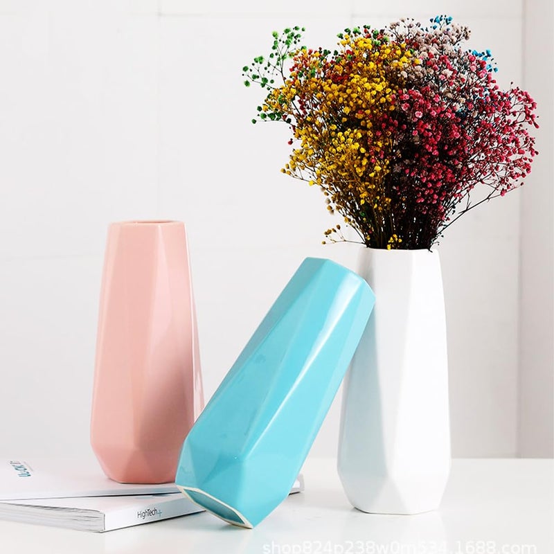 Valemoon Ceramic Vase, 7.4 Inch for Pampas Calla Lily Tulip, Flower Vase Minimalism Style for Modern Table Shelf Home Decor, Fit for Housewarming, Weddings, Birthday, Christmas, Thanksgiving, New Year - Image 3
