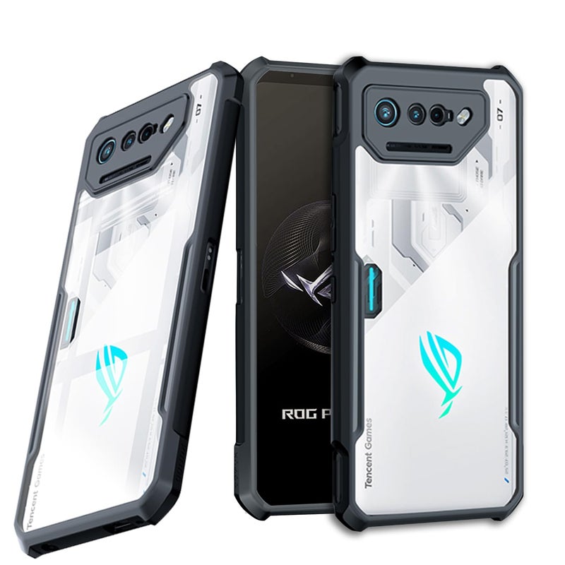 Guizzcg Case for ASUS ROG Phone 7ASUS ROG Phone 7 Pro 5GASUS ROG Phone 7 Ultimate Case UltraThin Transparent Cover Soft TPU Bumper  Acrylic Clear Back Military Grade Airbags Drop ProtectionBlack