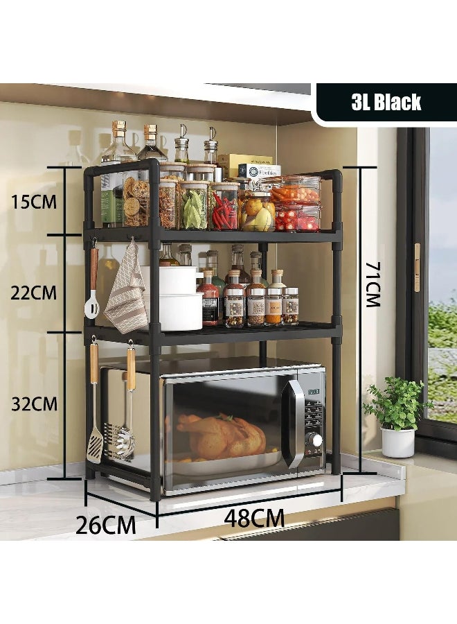 Kitchen Elevated Design Seasoning Rack Microwave Storage RackBilayer Oven Modern Minimalism Kitchen Accessories Organizer  - Image 2