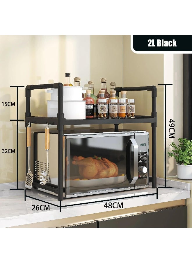 Kitchen Elevated Design Seasoning Rack Microwave Storage RackBilayer Oven Modern Minimalism Kitchen Accessories Organizer  - Image 1