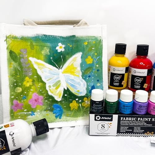 Artecho Fabric Paint Set - 8 Colors (20ml / 0.7 oz Each) Permanent Clothing Paint for DIY T-Shirts, Tote Bags & Canvas, Washable & Flexible Textile Paint - Image 5
