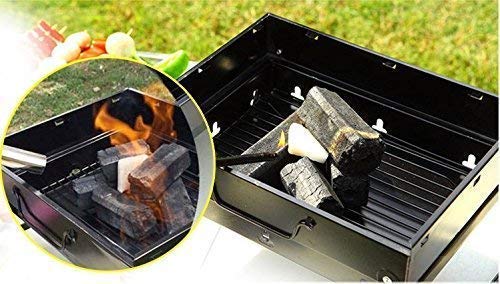 HKD SALES Mall Label Folding Portable Outdoor Barbeque Charcoal BBQ Grill Oven Black Carbon Steel Black - Image 5