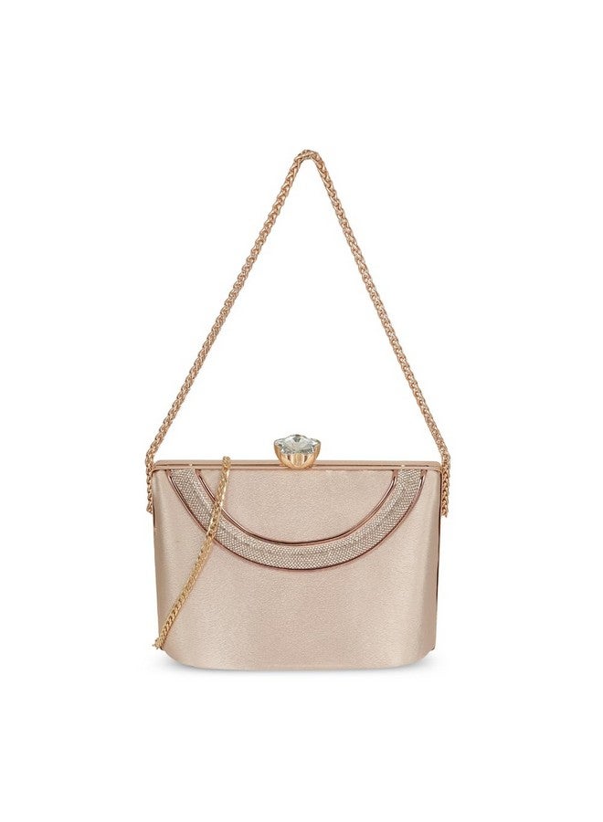 Metro Women's Rose-Gold Stylish Faux Leather Party Clutch (38-134) - Image 1