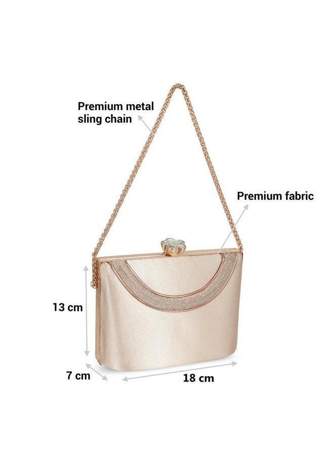 Metro Women's Rose-Gold Stylish Faux Leather Party Clutch (38-134) - Image 3