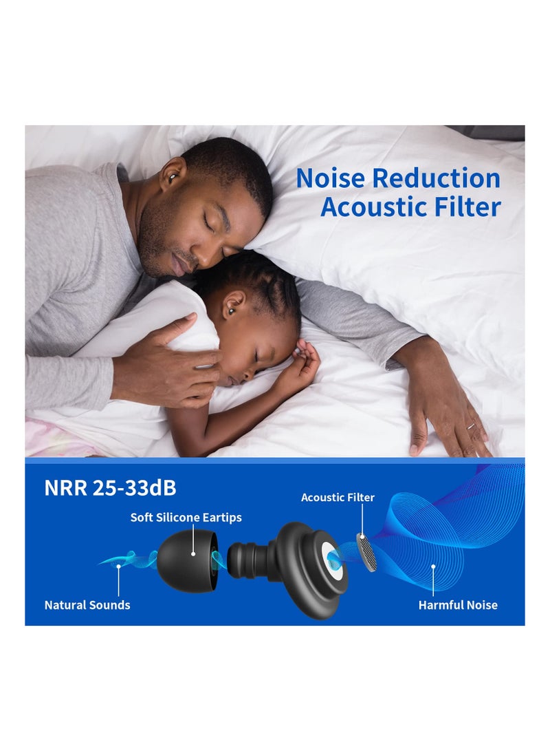 Silicone Reusable Ear Plugs for Noise Cancelling - 2 Pairs, High Fidelity Hearing Protection with 25-33dB Noise Reduction, Ideal for Sleeping, Work, Study, and Travel. - Image 2