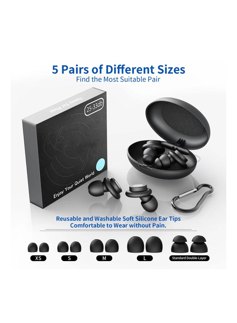Silicone Reusable Ear Plugs for Noise Cancelling - 2 Pairs, High Fidelity Hearing Protection with 25-33dB Noise Reduction, Ideal for Sleeping, Work, Study, and Travel. - Image 3